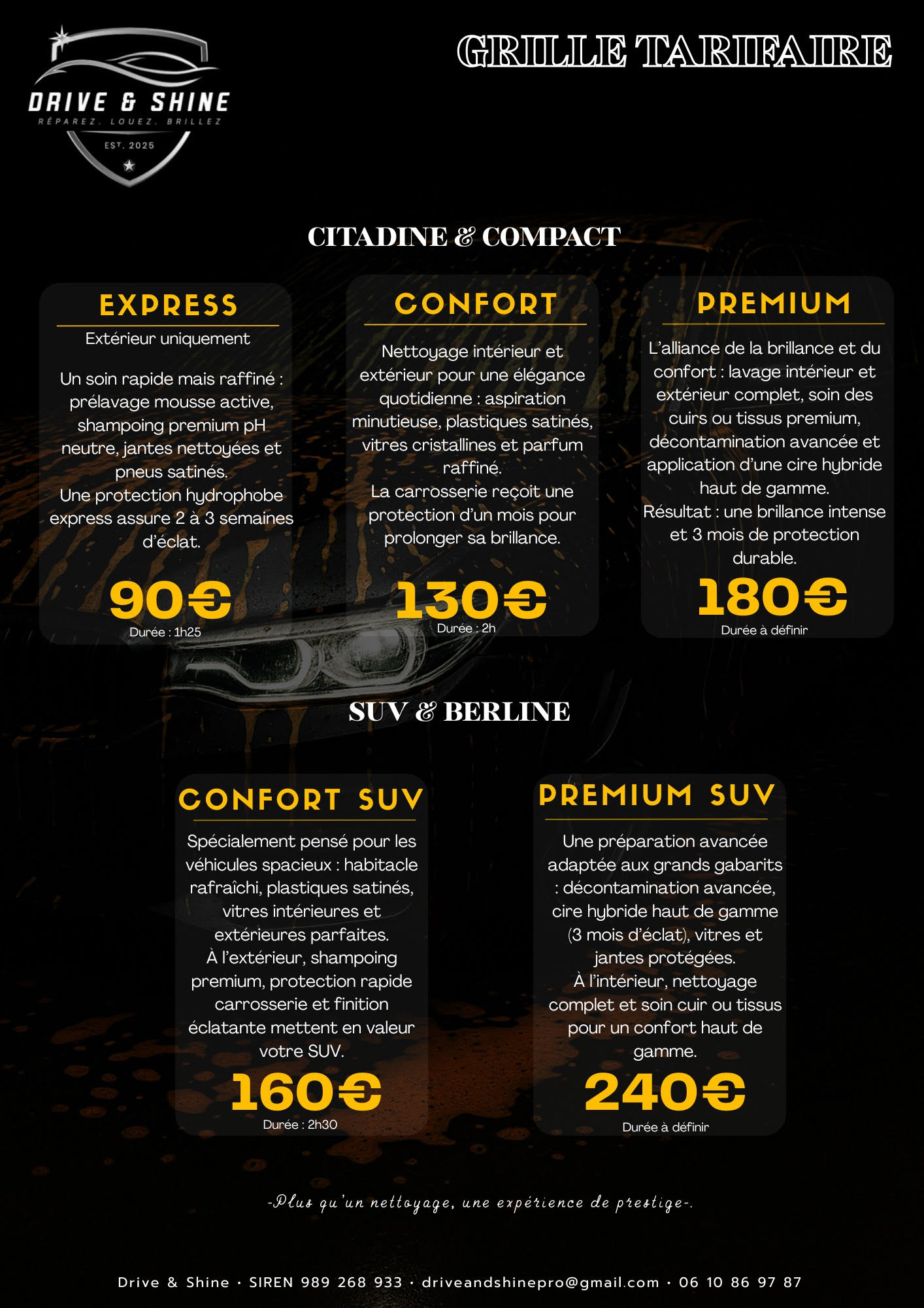 tarif suv grille tarifaire
